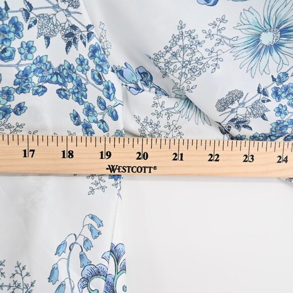 FATE Womens Billow Sleeve Blouse Top Sz S Blue Floral Tie Neck Button Boho Retro - Picture 3 of 12